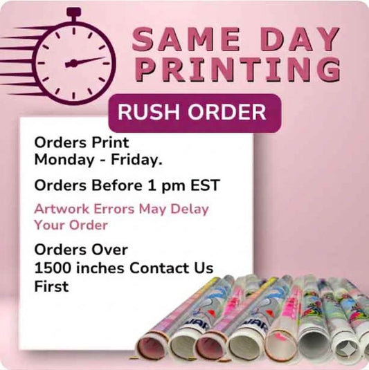 Same day DTF transfer wholesale service — orders placed before 1 PM shipped same business day